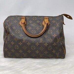 427 Pre Owned Authentic Louis Vuitton Monogram Speedy 30 Travel Handbag VI873
